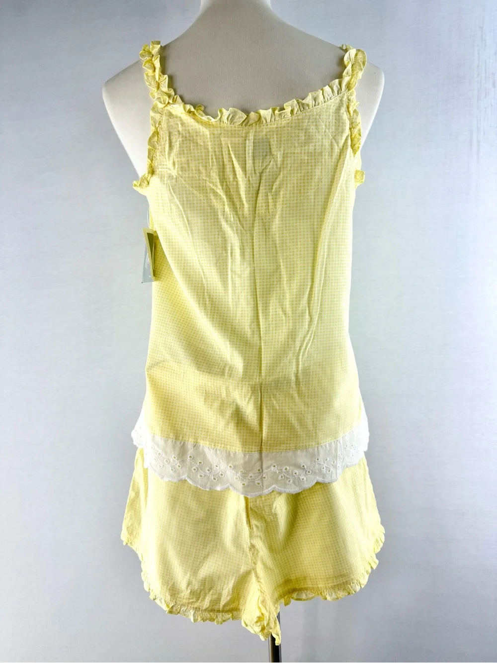 Aria Vintage Pale Yellow Ruffle Cami and Shorts Sleep Set